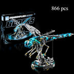 866-piece dragonfly building kit with articulated wings and Technic-style movable joints