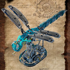 Advanced mechanical building kit with a dragonfly design, movable joints, and LED lighting