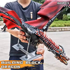 Fery Dragon and Frost Wyrm blocks set options for a 1889+ piece mechanical fantasy build