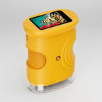 Yellow Micro Explorer 1000X microscope for kids with a screen for outdoor exploration