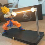 Dragon Ball night light figurine with golden yellow energy illumination for anime themed room decor