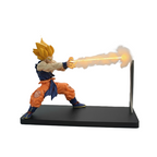 Goku light beam figurine with a black magnetic base stand and floating energy attack effect