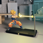 Super Saiyan Goku beam figurine sized as a compact illuminated focal point for a desk or room shelf