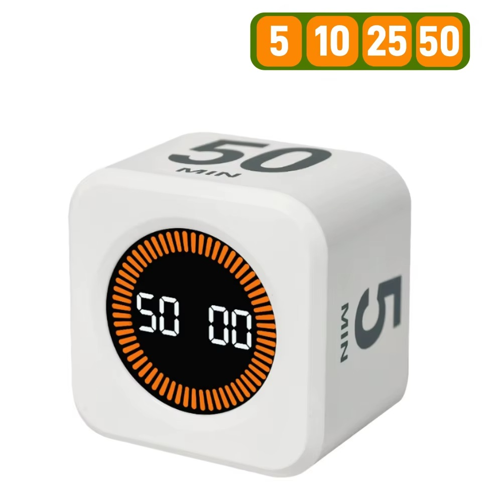 Pomodoro Timer Cube with Flip Productivity Countdown Presets