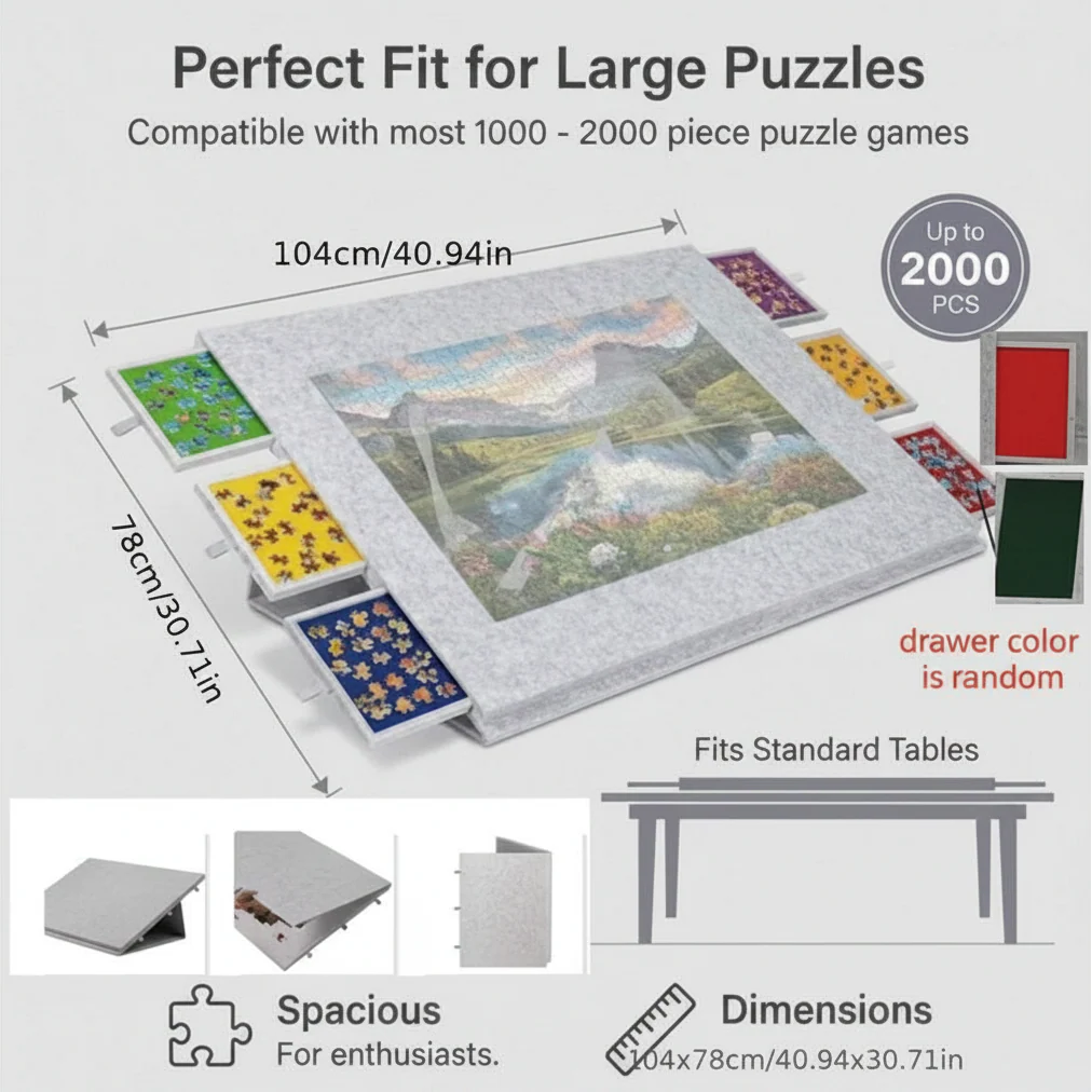 Puzzle Board 2000 Pieces with 6 Drawers