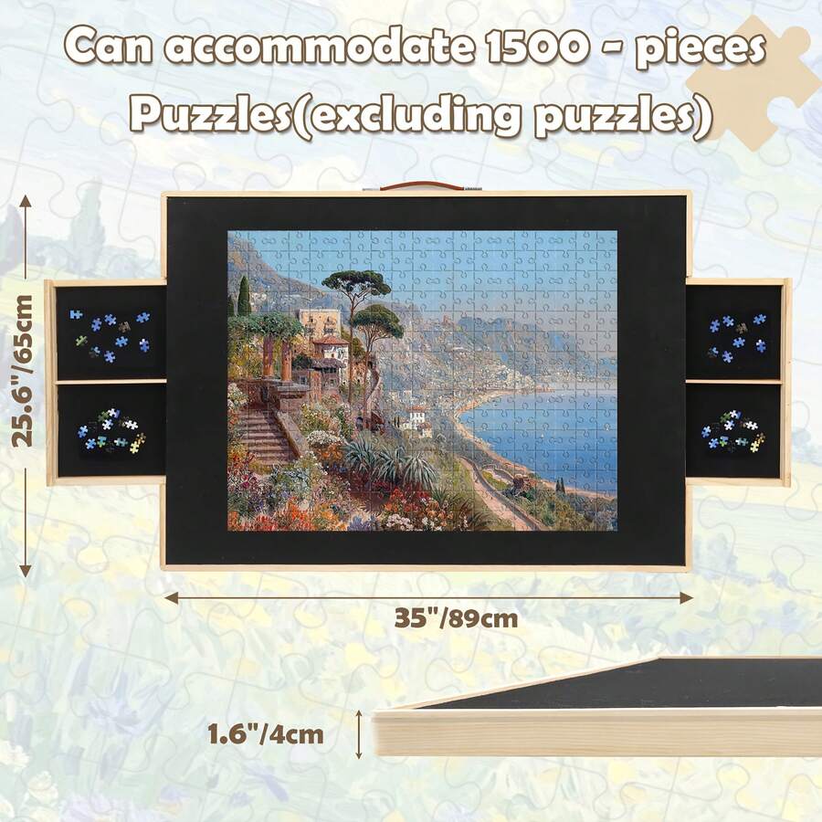 Rotating Puzzle Board with Drawers 1500 Piece