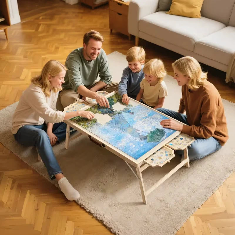 Puzzle Table With Drawers