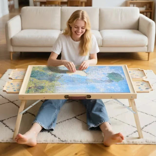 Puzzle Table With Drawers