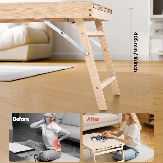 Puzzle Table With Drawers