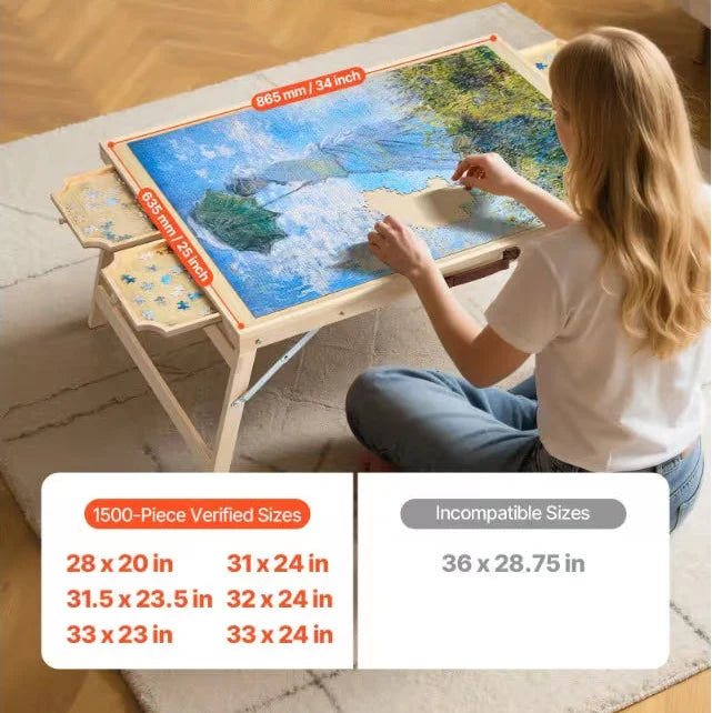 Puzzle Table With Drawers