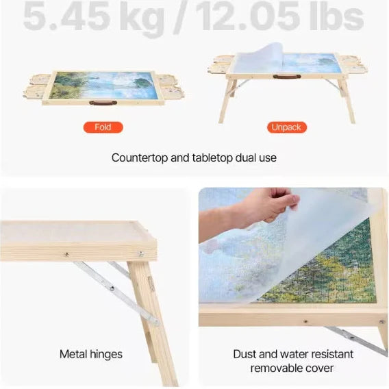 Puzzle Table With Drawers