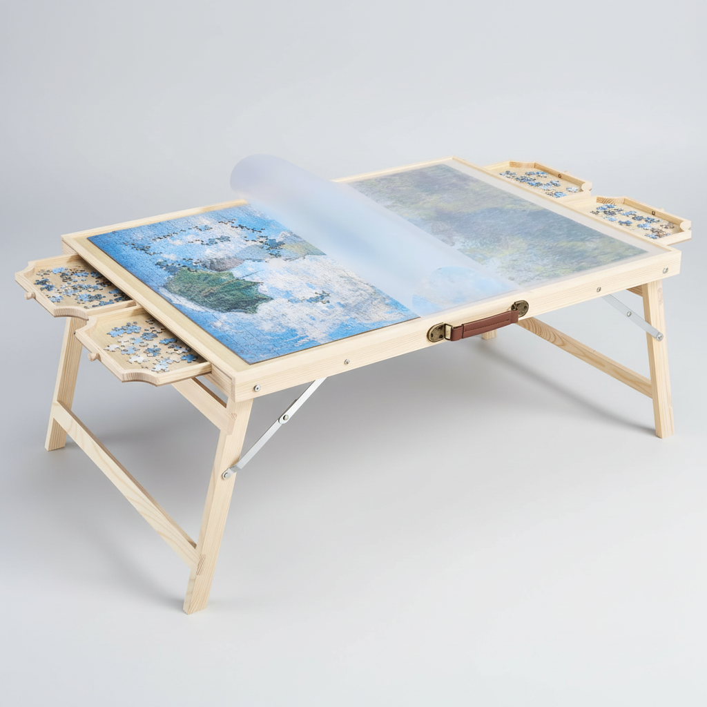 Puzzle Table With Drawers