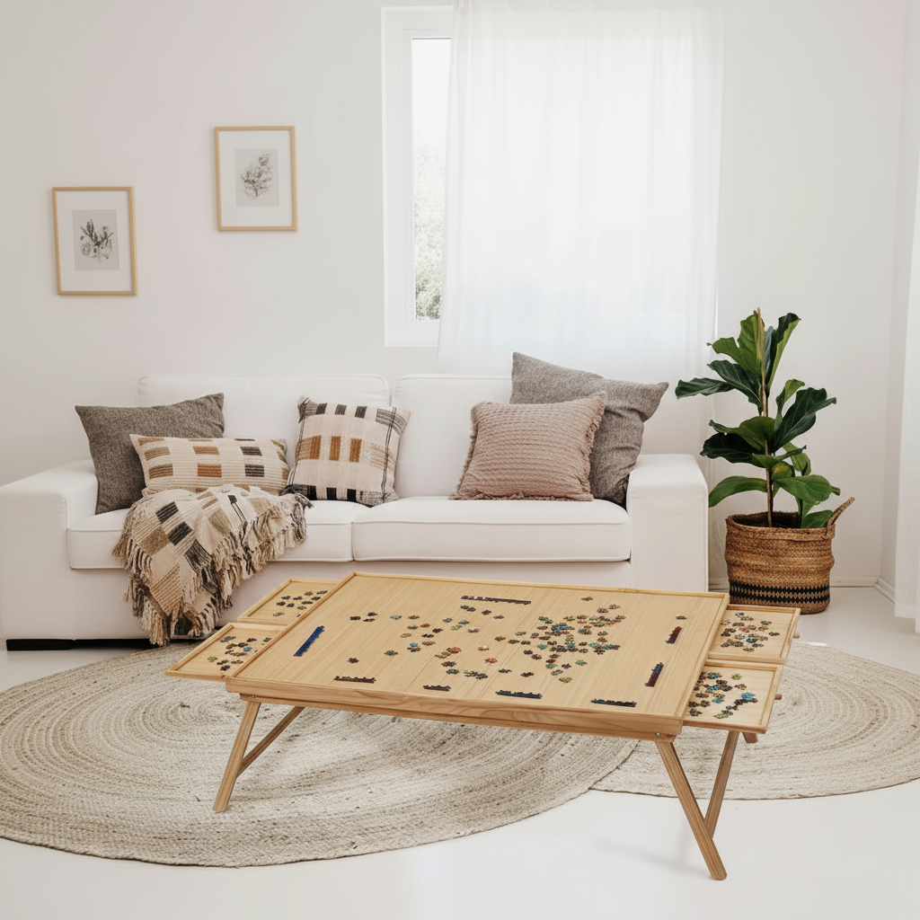 Puzzle Table With Drawers