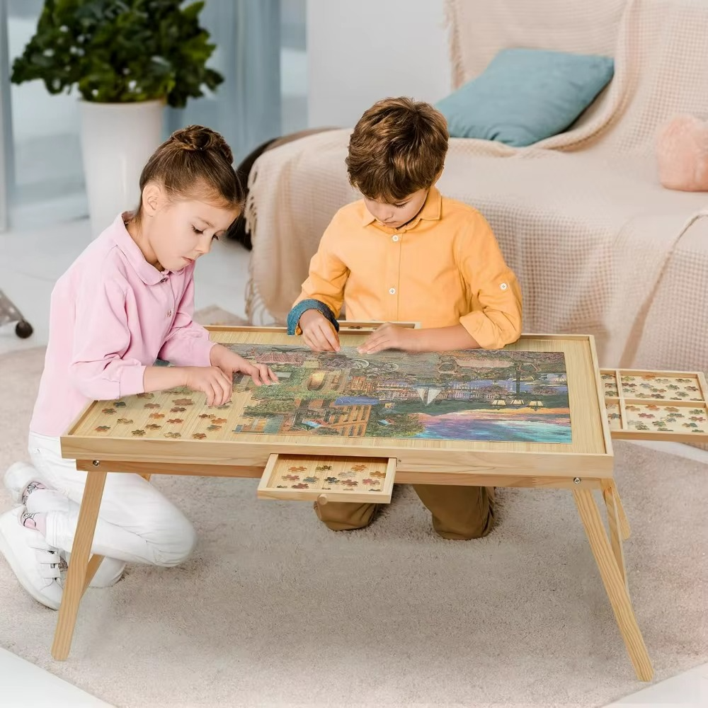 Puzzle Table With Drawers
