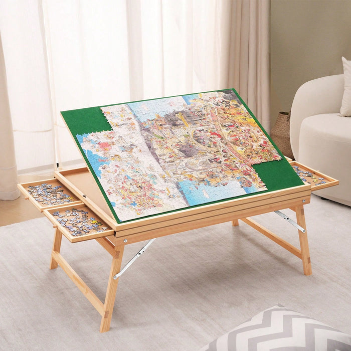 Puzzle Table With Drawers