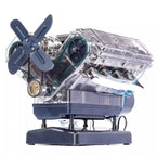 Mini V8 engine model kit with assembly instructions and tool set included for the build