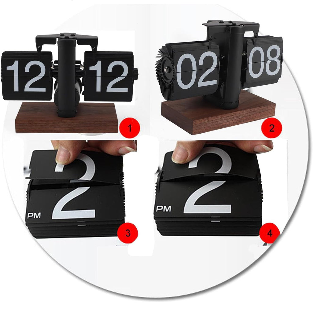 Retro Flip Down Clock with Automatic Rotating