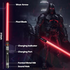 Gold or Black dueling saber with connector for forming a 159 cm double bladed staff from two units