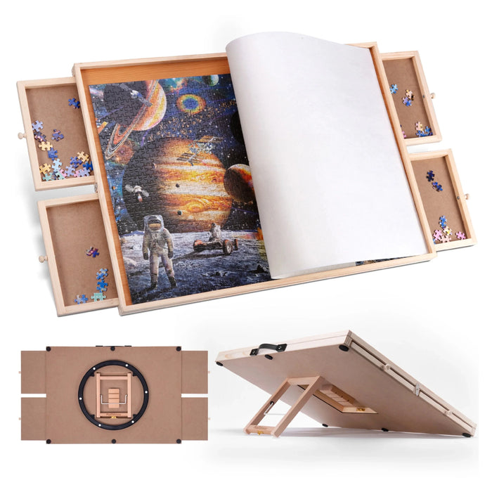Tilting Rotating Puzzle Board — 2000-Piece, 4 Drawers