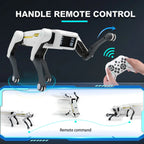 Remote control robot dog performing flips, kung fu poses and push-ups