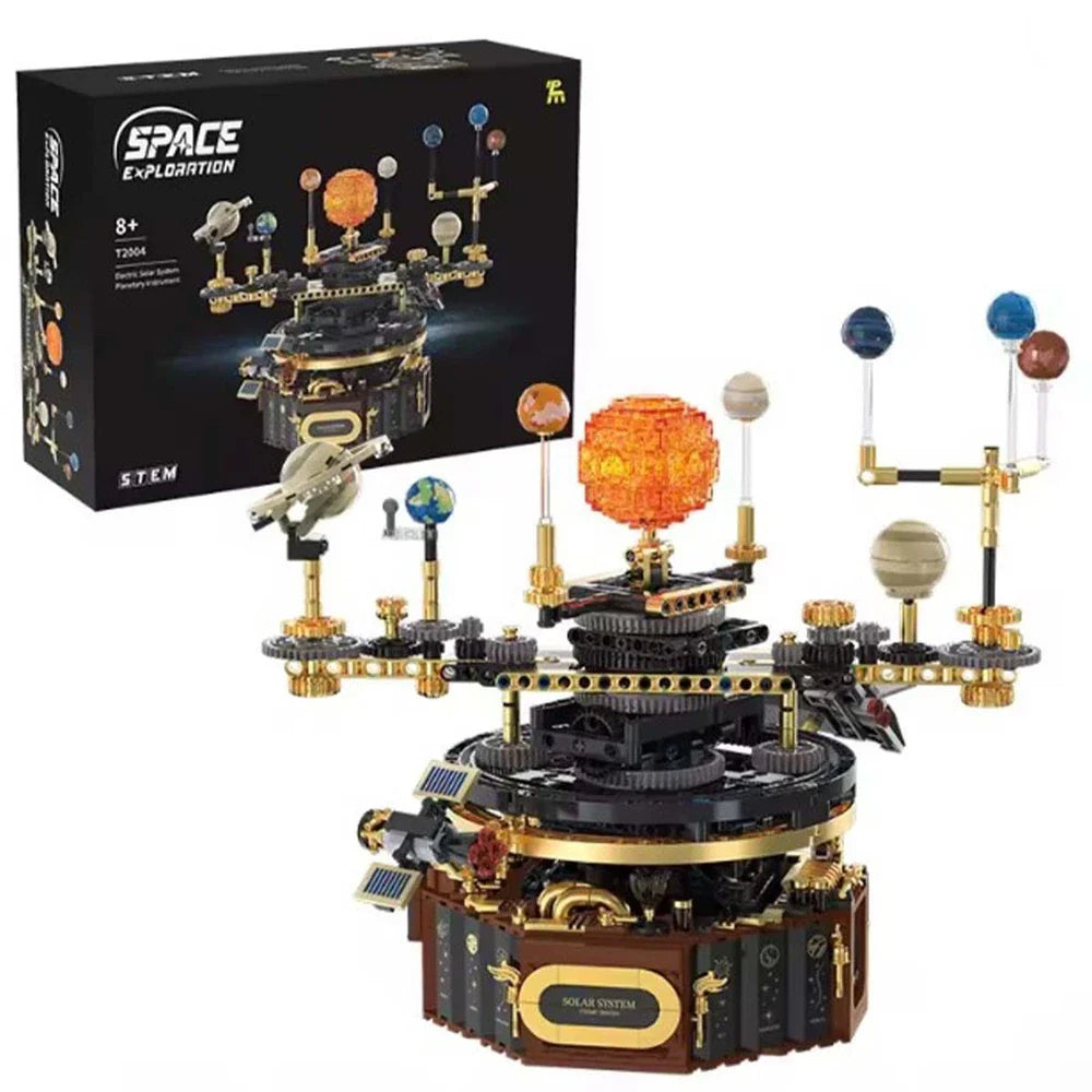 Solar System Building Blocks Electric Orrery Kit with LED Sun