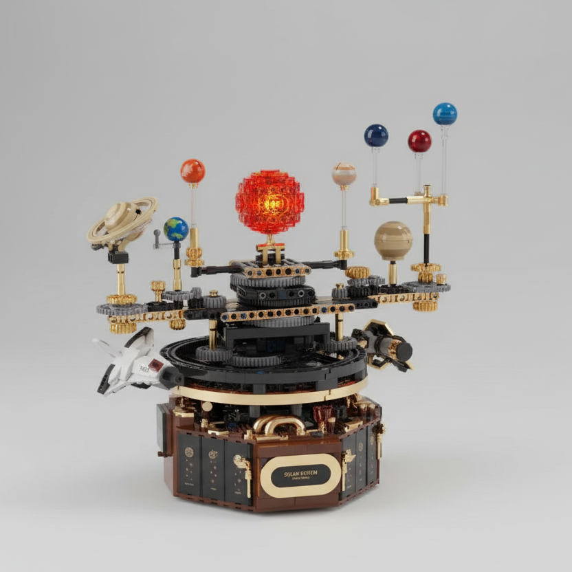 Solar System Building Blocks Electric Orrery Kit with LED Sun