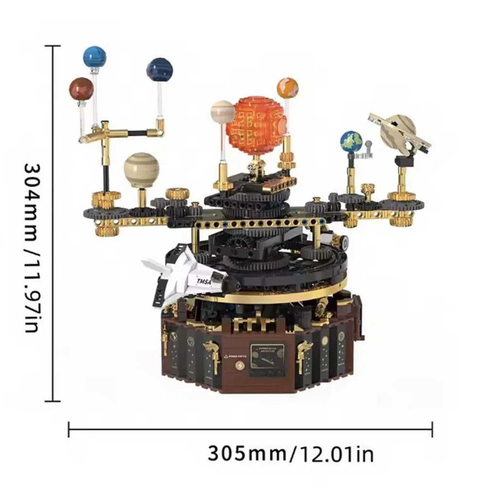 Solar System Building Blocks Electric Orrery Kit with LED Sun