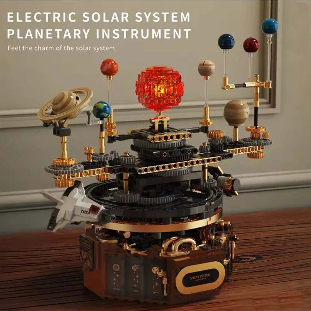 Solar System Building Blocks Electric Orrery Kit with LED Sun