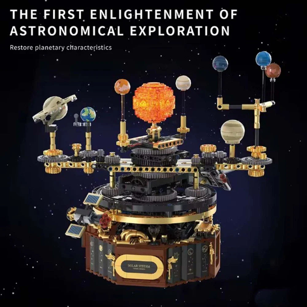 Solar System Building Blocks Electric Orrery Kit with LED Sun
