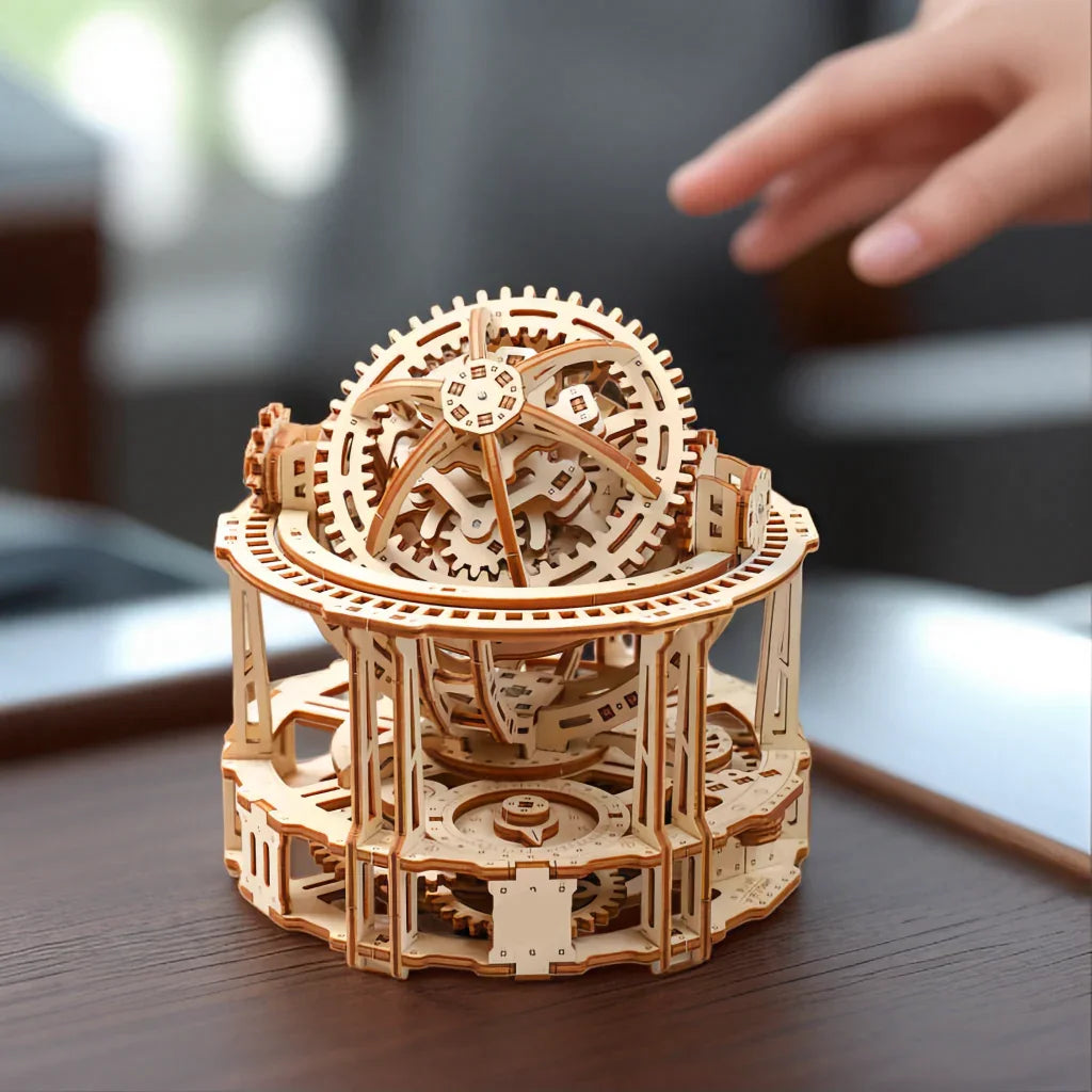 Spherical Tourbillon Chronograph - Mechanical Wooden Clock Kit