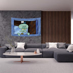 Squidward wall tapestry for dorm room decor and a bold cartoon statement above a bed or desk
