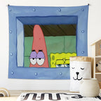 Lightweight Squidward wall tapestry for renters who want flexible character decor