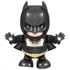 Batman light-up robot figure with fist LEDs and programmed movement for repeatable play