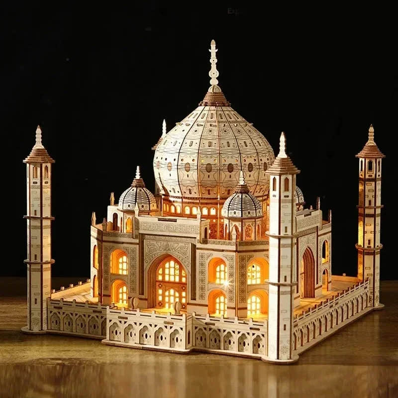 Taj Mahal 3D Wooden Puzzle with LED Lights