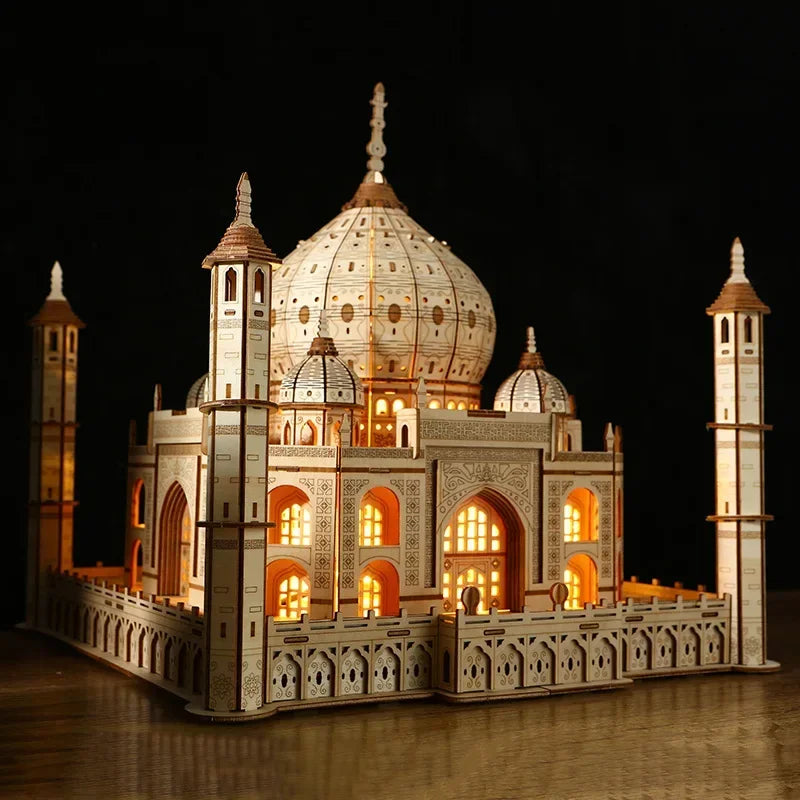 Taj Mahal 3D Wooden Puzzle with LED Lights