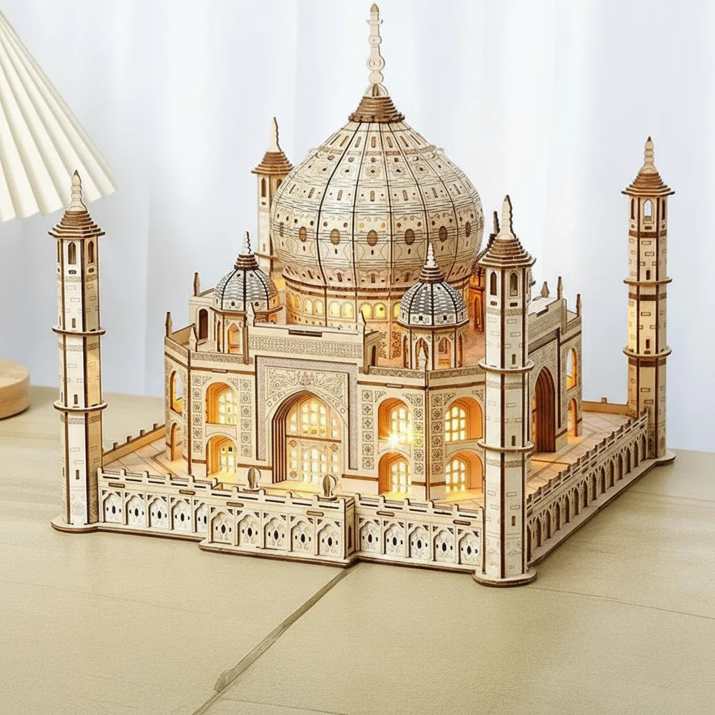 Taj Mahal 3D Wooden Puzzle with LED Lights