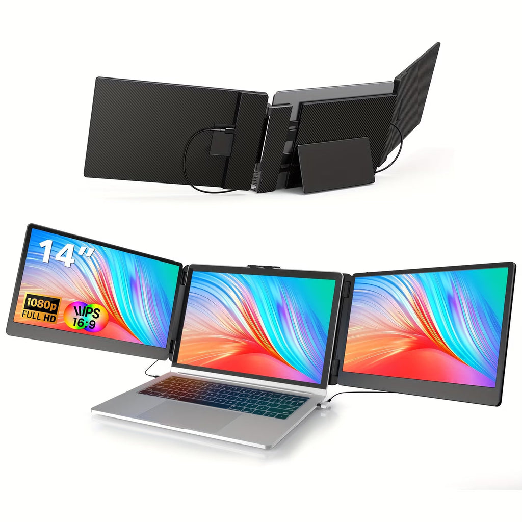 14" Triple Screen Laptop Monitor Extender FHD