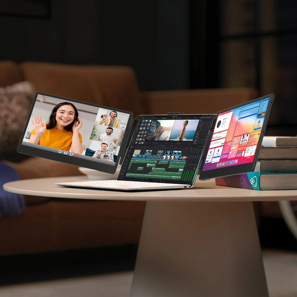 14" Triple Screen Laptop Monitor Extender FHD