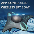 Manta-ray FPV camera boat with an adjustable dome for downward underwater views