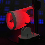 JetEngine desktop companion with fan speed controls for directing airflow across an office workspace