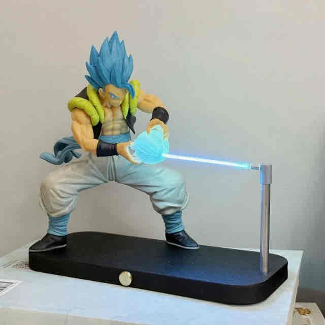 Gogeta magnetic lamp with Super Saiyan Blue figure for an anime collector's shelf display — Gearfinch