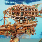 Mechanical airship puzzle featuring intricate rigging, delicate sails and nautical details