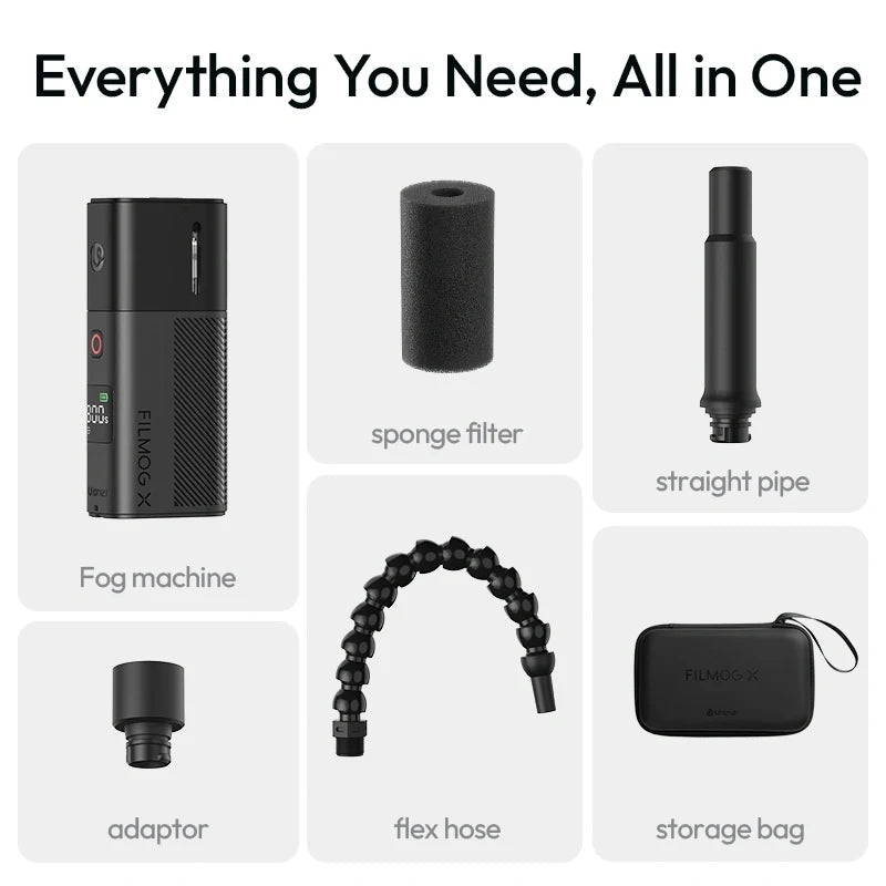 Standard fog machine attachments and case