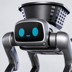 Robot face and articulated front-leg detail