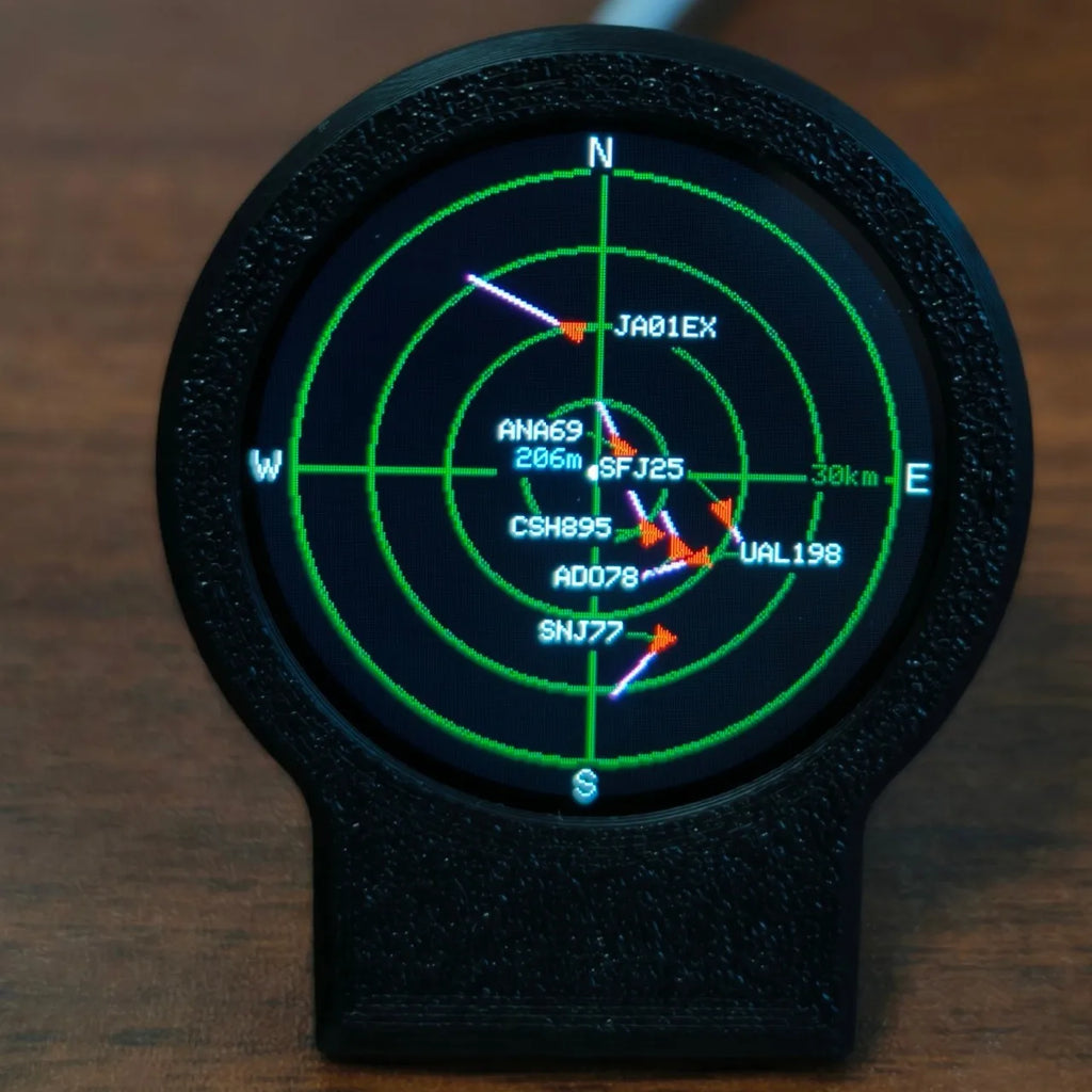 Front view of the textured black desktop display