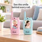 Two video handsets with cameras and color screens