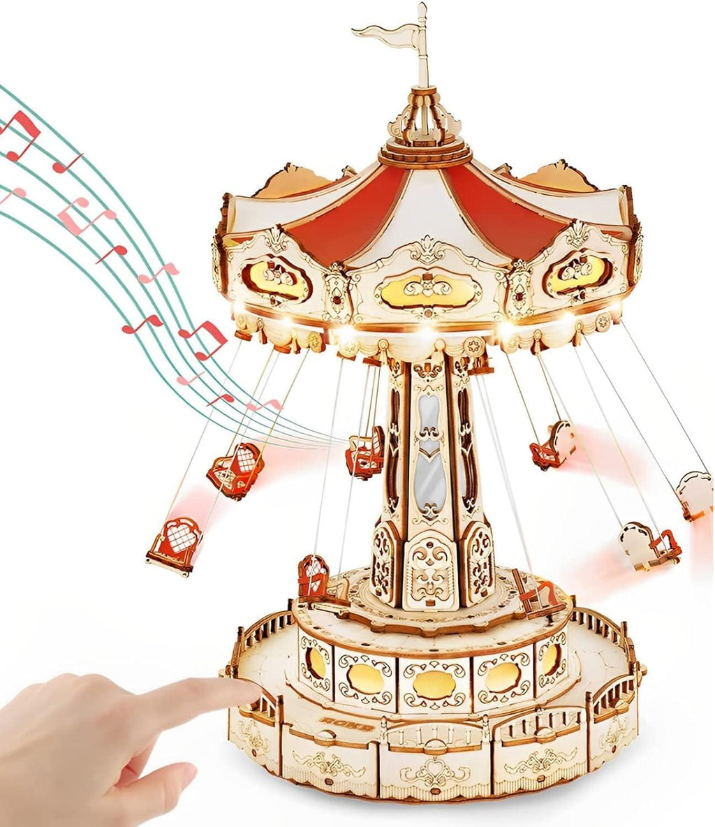 Enchanted Carousel Swing Ride Music Box