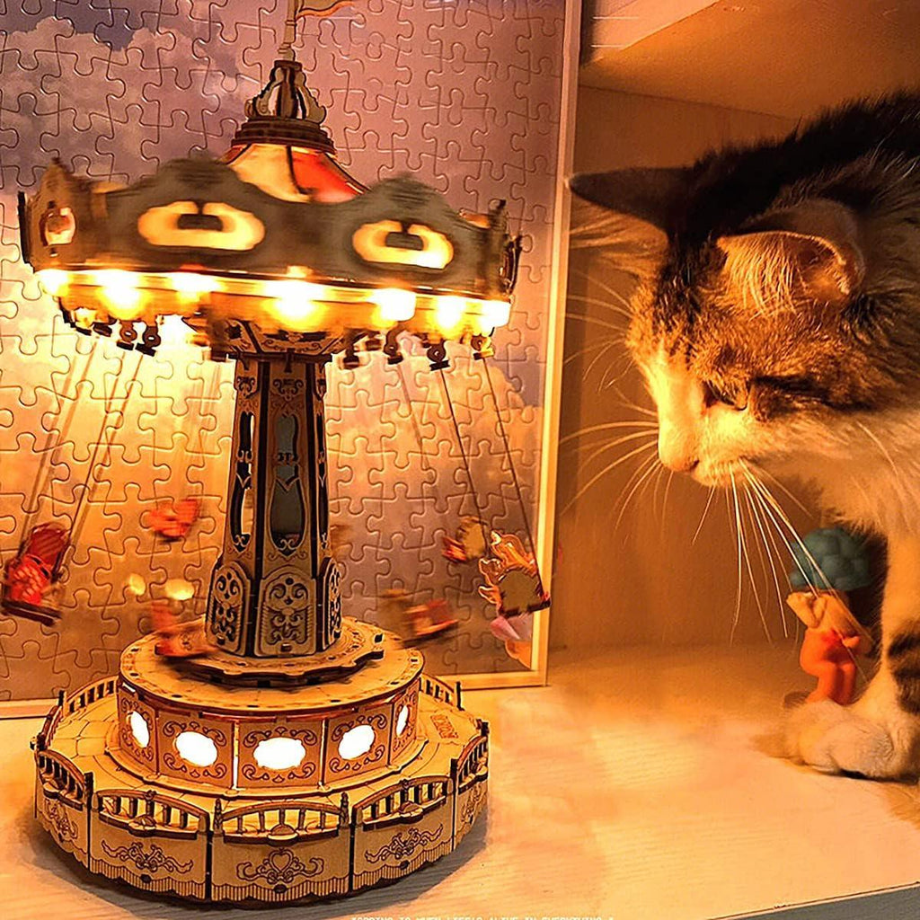 Enchanted Carousel Swing Ride Music Box