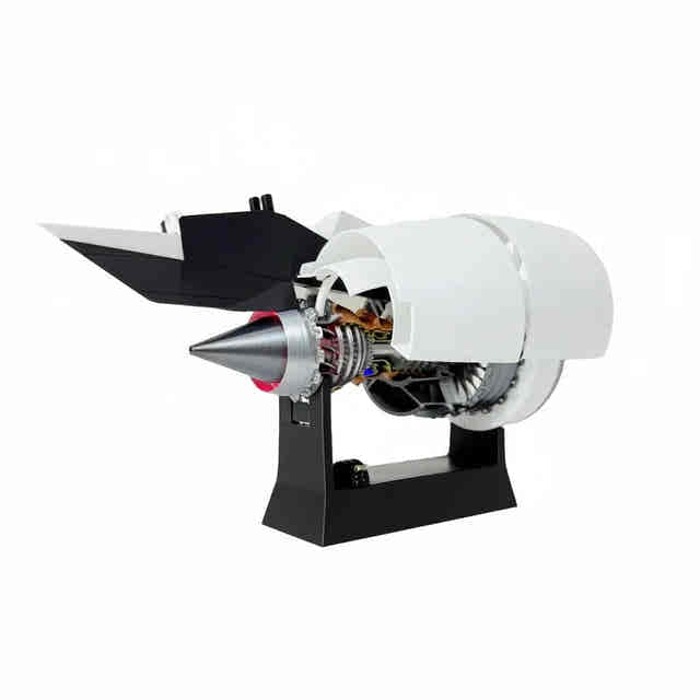 Motorized blades on a Rolls Royce Trent 900 cutaway model for an aviation enthusiast's desktop display — Gearfinch